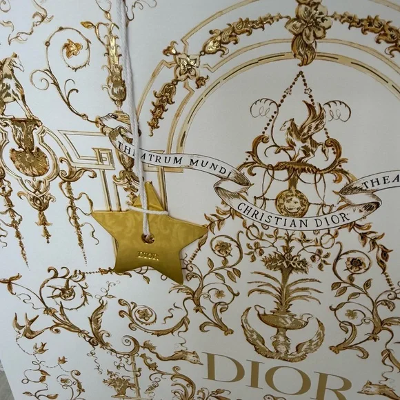 Dior White and Gold Ornate Design Bag